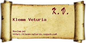 Klemm Veturia névjegykártya